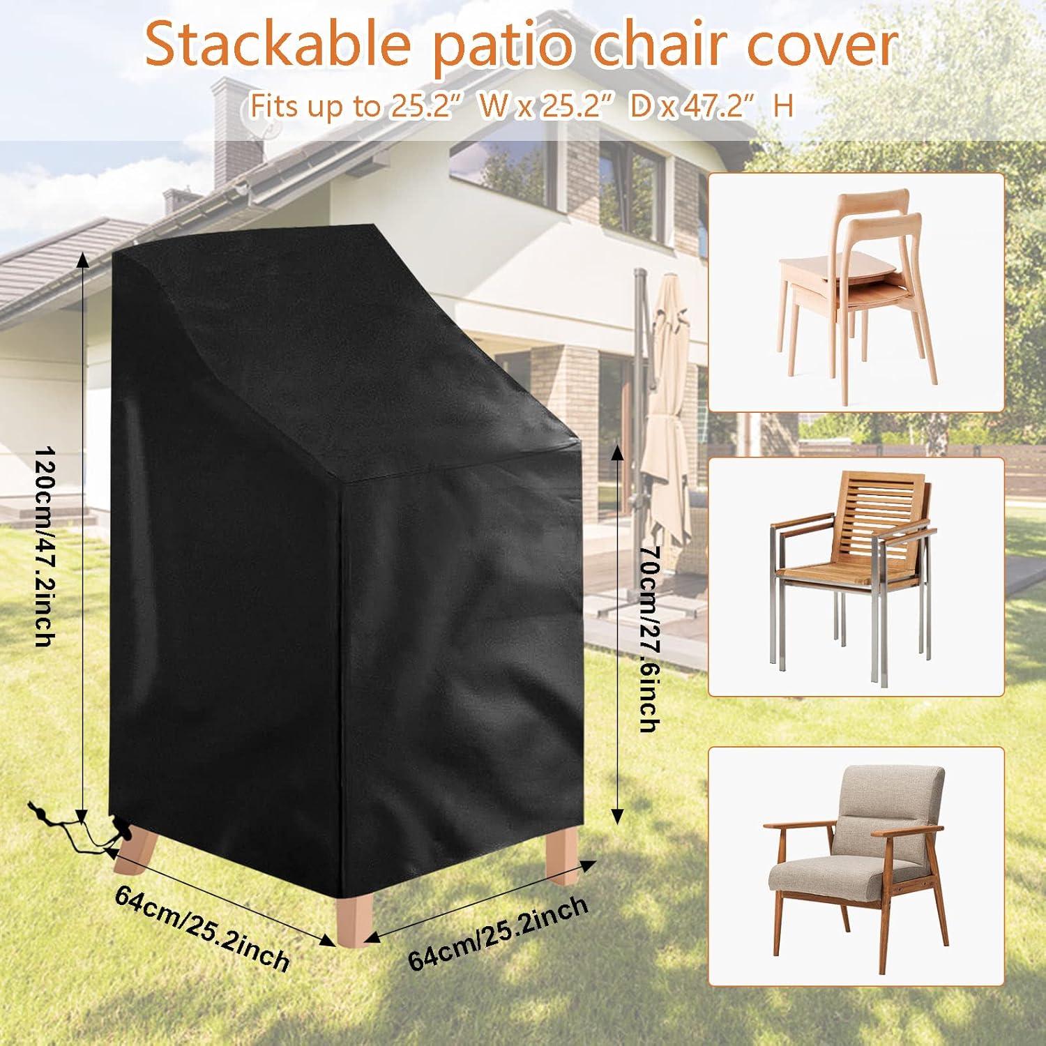 Gartenstuhl Abdeckung 2er Set wasserdicht UV-beständig Oxford Polyester