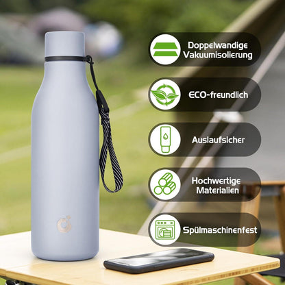 Edelstahl Trinkflasche 550ml Thermobecher BPA-frei