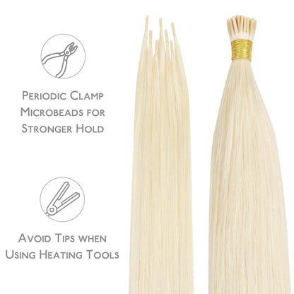 Echthaar Haarverlängerung I Tip Platinblond 50cm