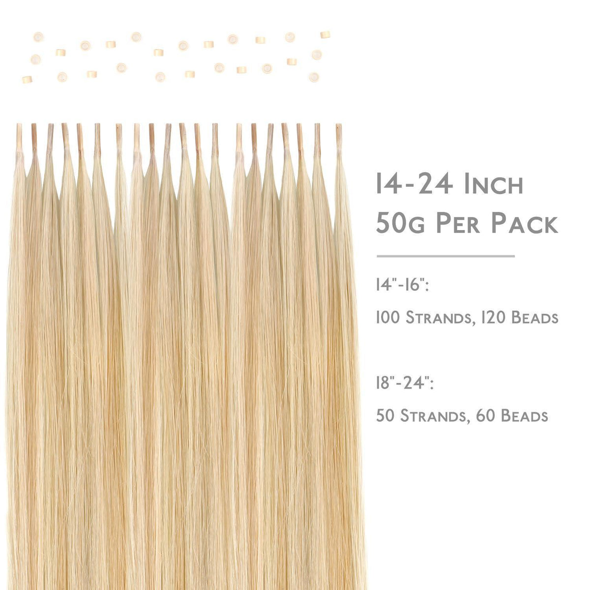Echthaar I Tip Extensions Dreckiges Blond 50g/50cm