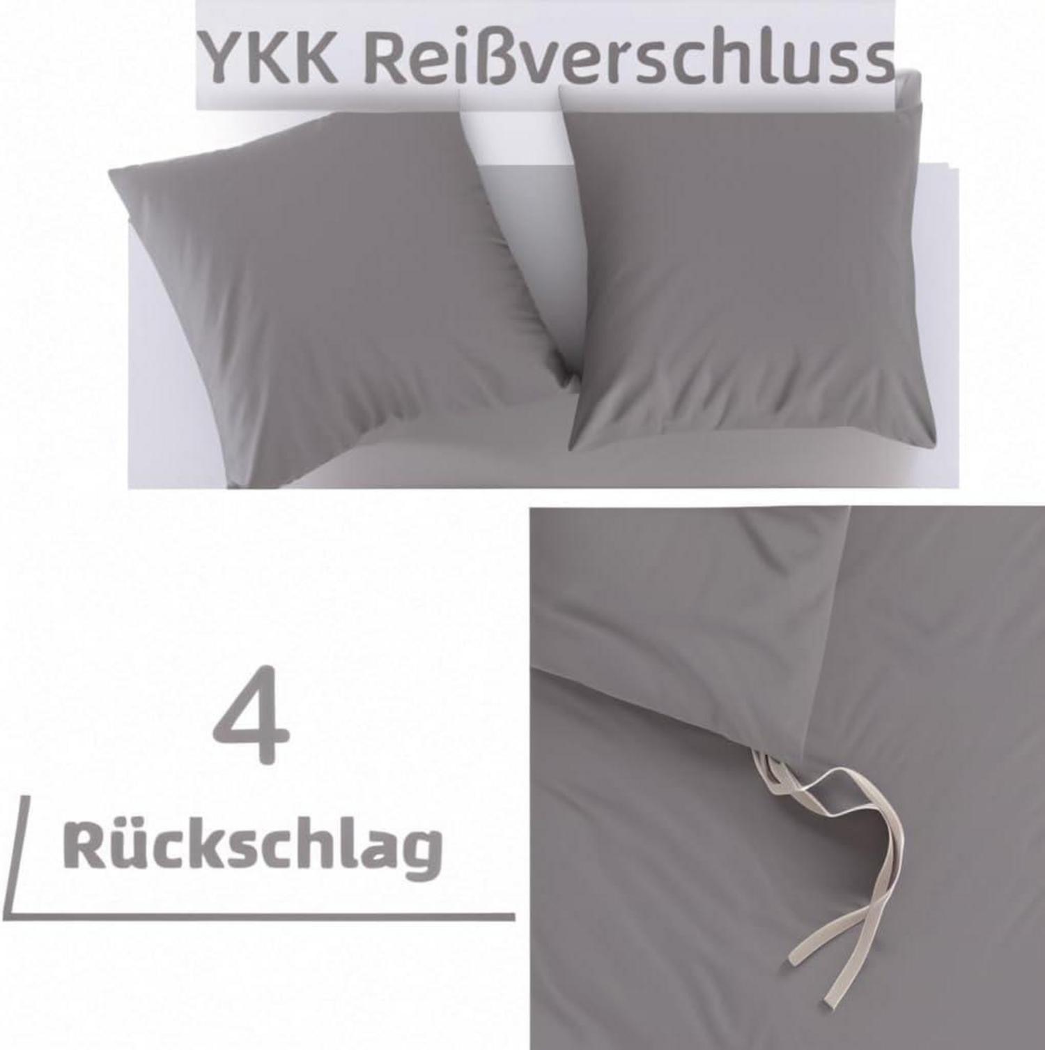 AYSW Winter Bettwäsche Microfaser 135x200cm + Kissen 40x80cm Silbergrau