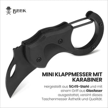 Schlüsselanhänger Messer Schwarz Klappmesser Faltbar Outdoor