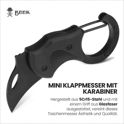 Schlüsselanhänger Messer Schwarz Klappmesser Faltbar Outdoor