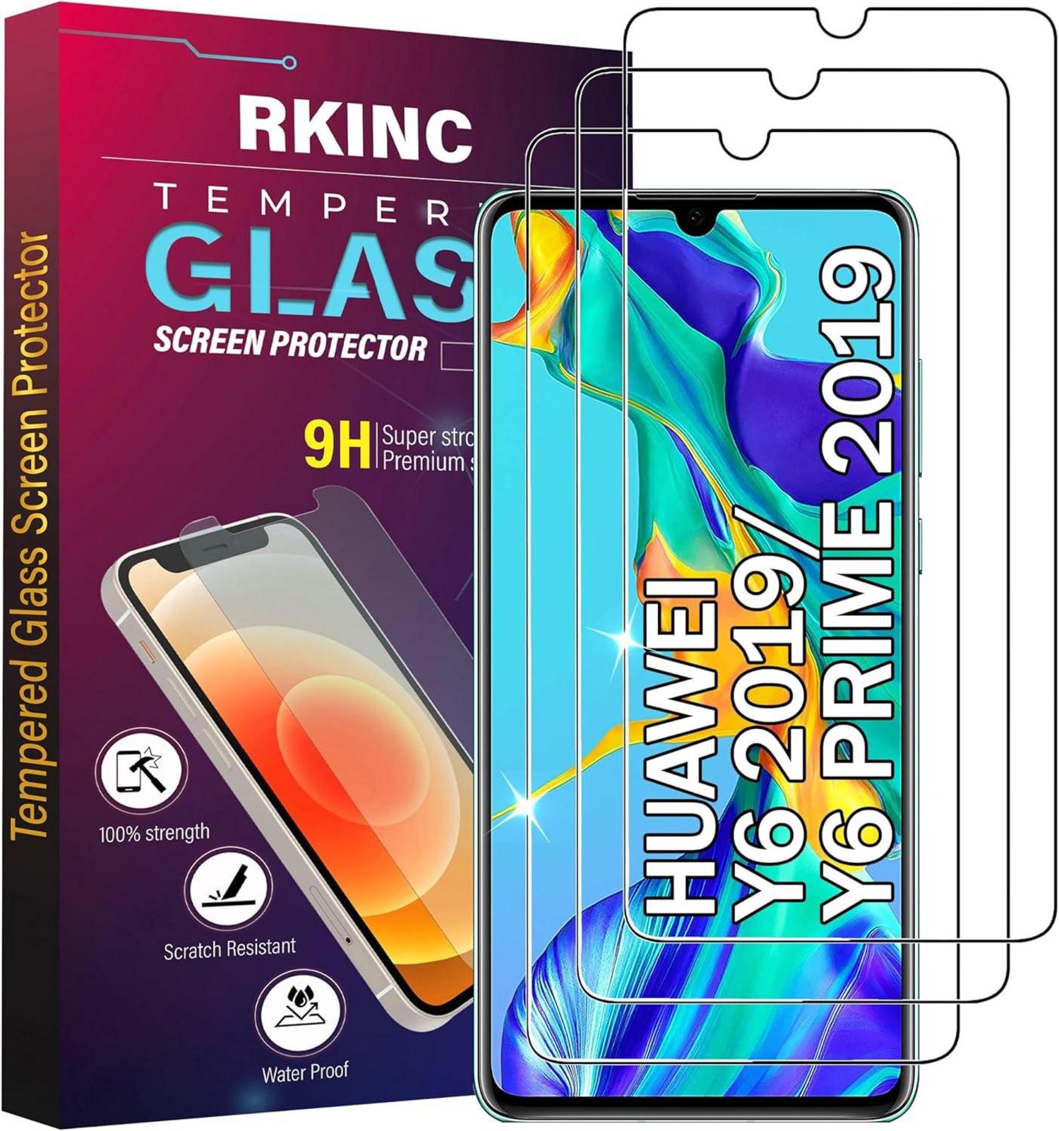 3er Pack Panzerglas Displayschutz Huawei Y6 2019 Prime 0,33mm