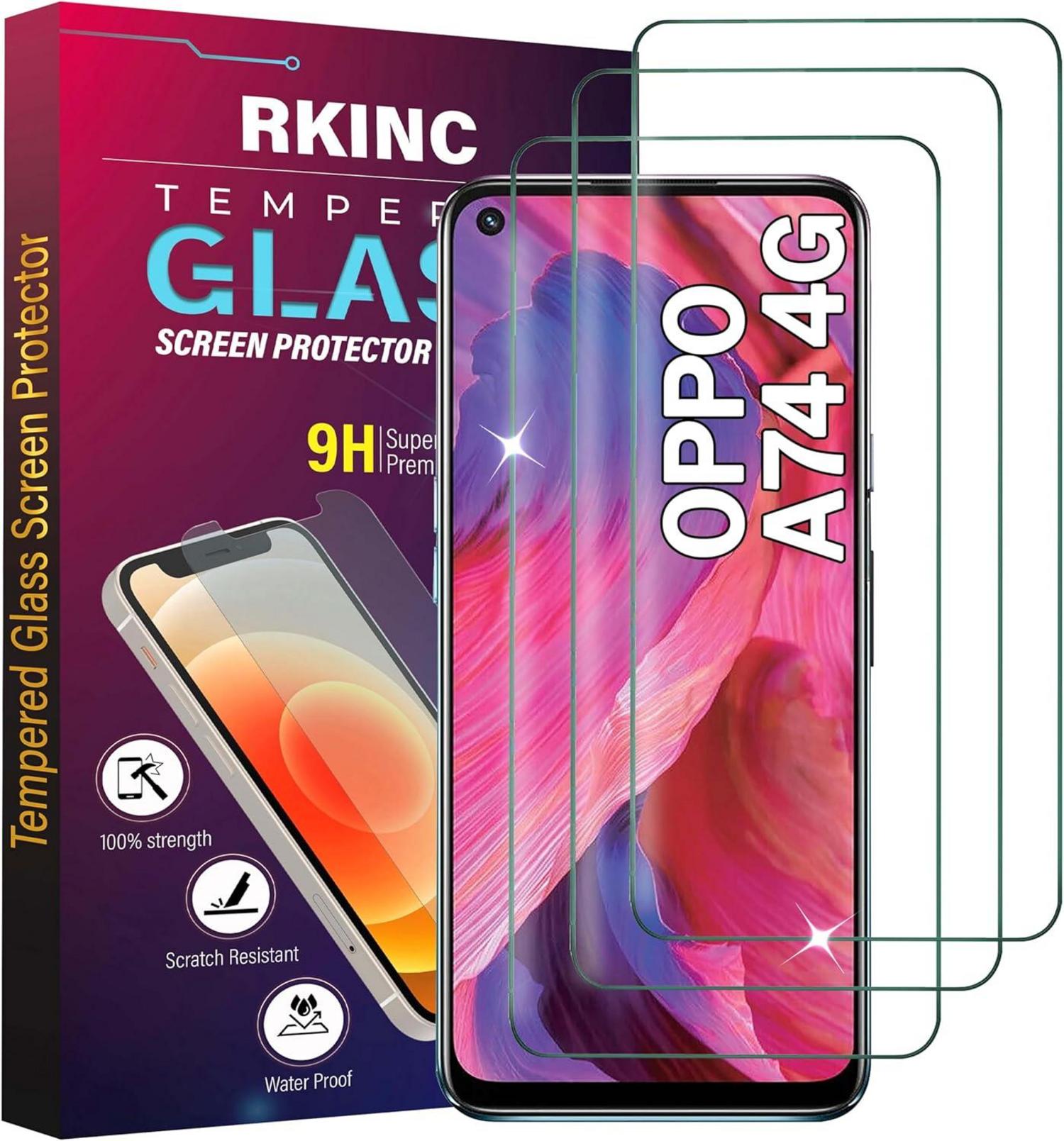 Panzerglas Displayschutzfolie Oppo A74 4G A94 5G 3er Pack