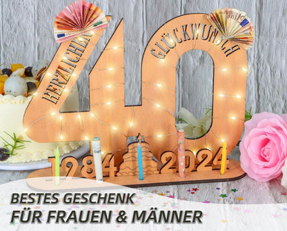 Personalisiertes Geldgeschenk Gästebuch LED Deko