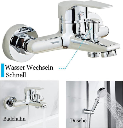 Moderne Sumeber Badewannenarmatur aus Chrom mit Präziser