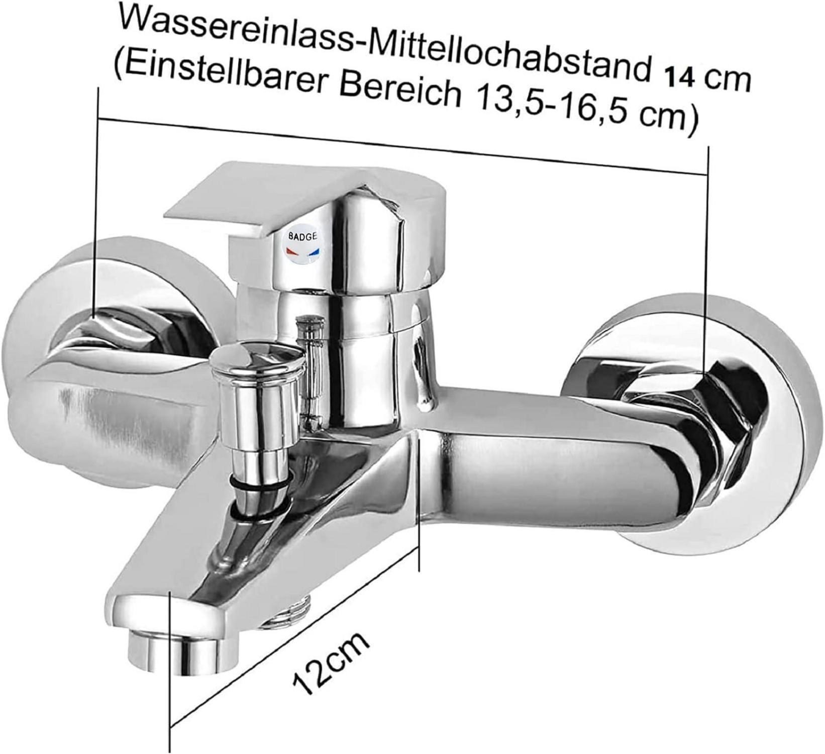 Sumeber Badewannenarmatur Duscharmatur 1/2 Zoll Chrom Messingkörper Brausebatterie