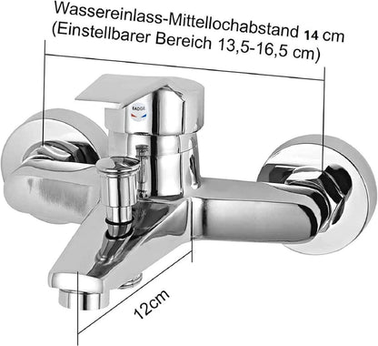 Sumeber Badewannenarmatur Duscharmatur 1/2 Zoll Chrom Messingkörper Brausebatterie
