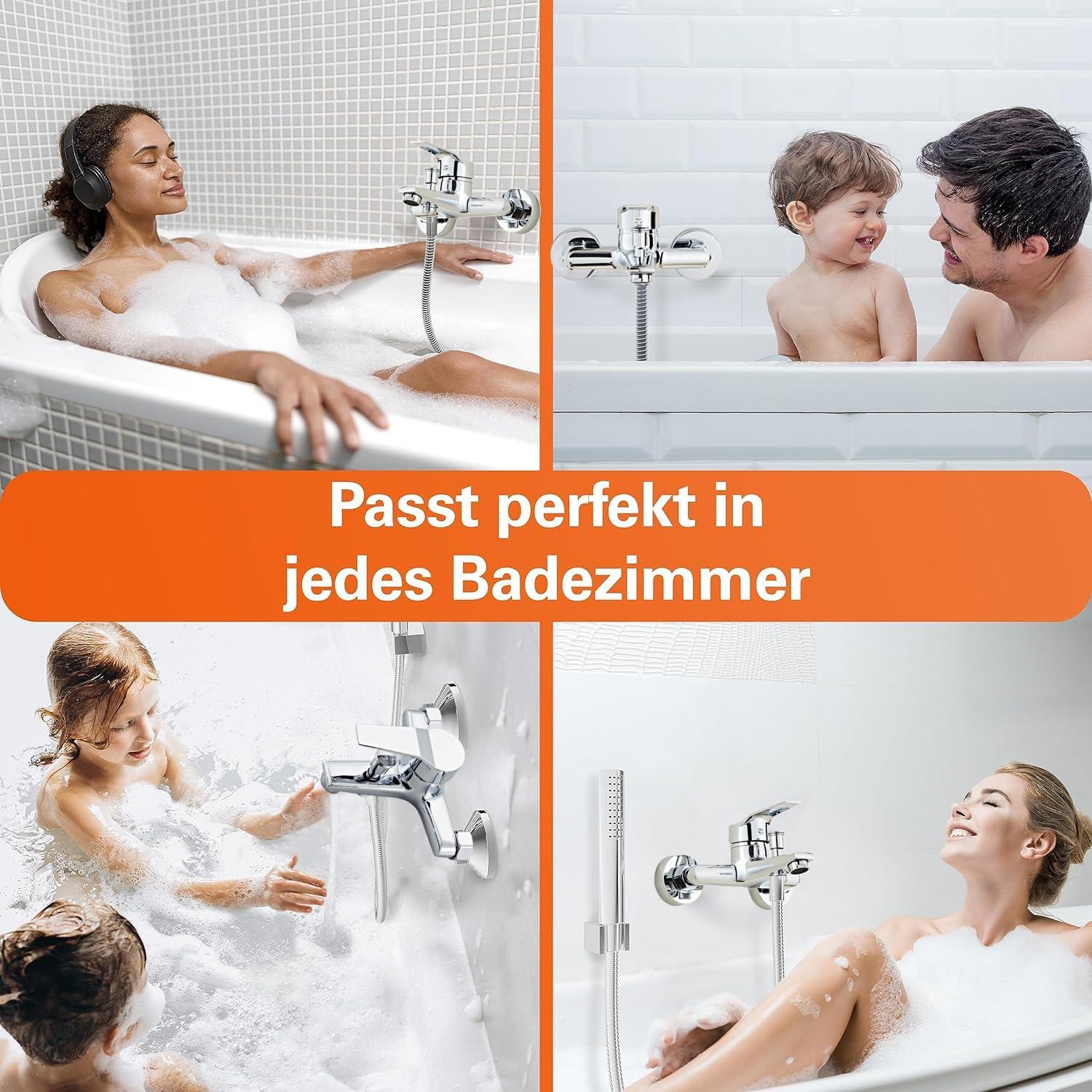 Badewannenarmatur Wasserhahn Duscharmatur 1/2 Zoll Chrom