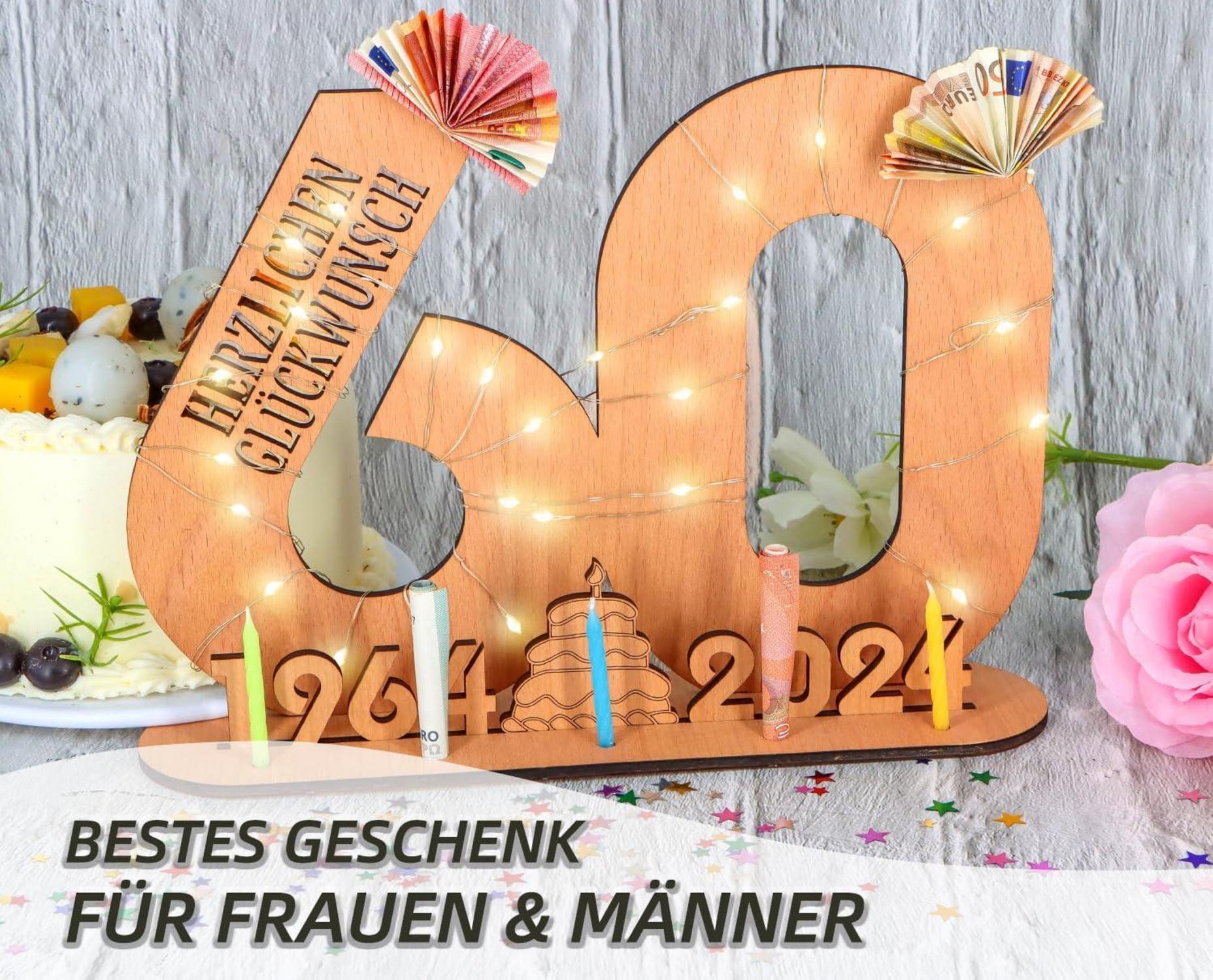 Personalisiertes Holz-Schild Gästebuch Geburtstag 60