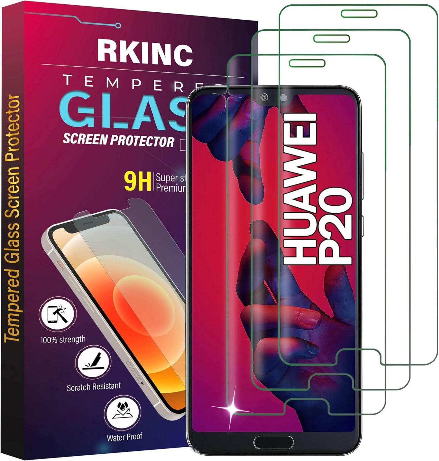 Panzerglas Displayschutzfolie für Huawei P20 3er Pack 9H härte