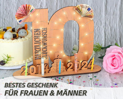 Personalisiertes Geldgeschenk Gästebuch für 10. Geburtstag