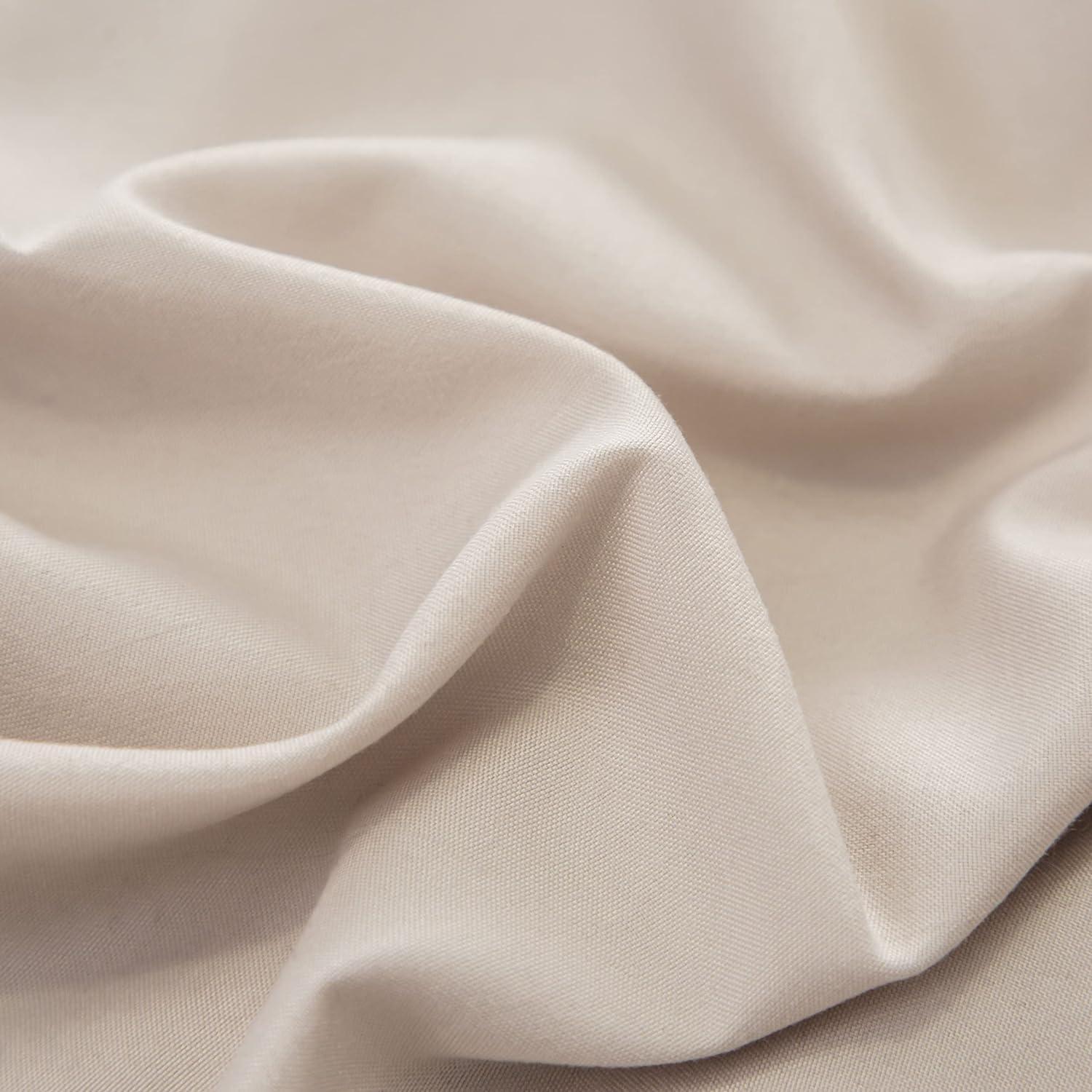 Bettwäsche 4tlg. Mikrofaser 135x200 cm Weich Hell Beige