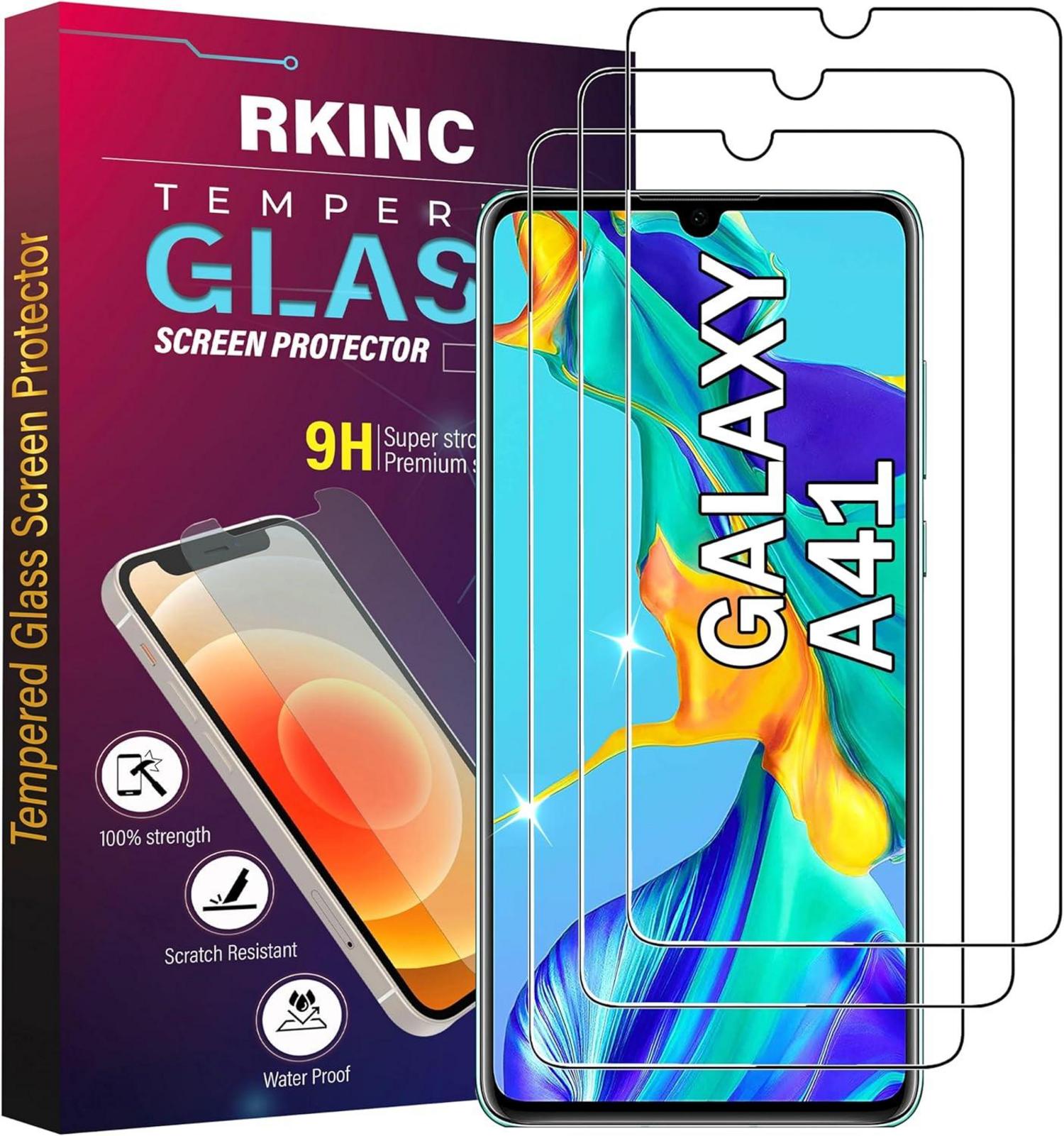 Panzer Glas Displayschutzfolie für Samsung Galaxy A41 3er Pack