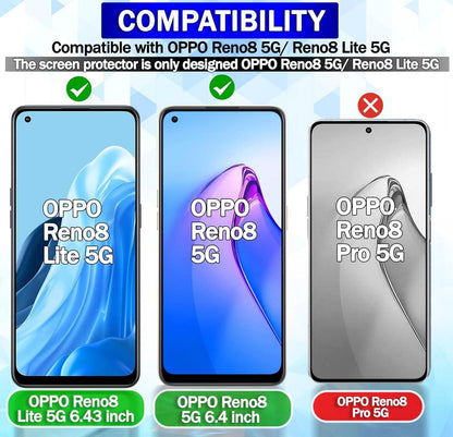3er Pack Panzerglas Displayschutz OPPO Reno 8 5G 8 Lite 5G