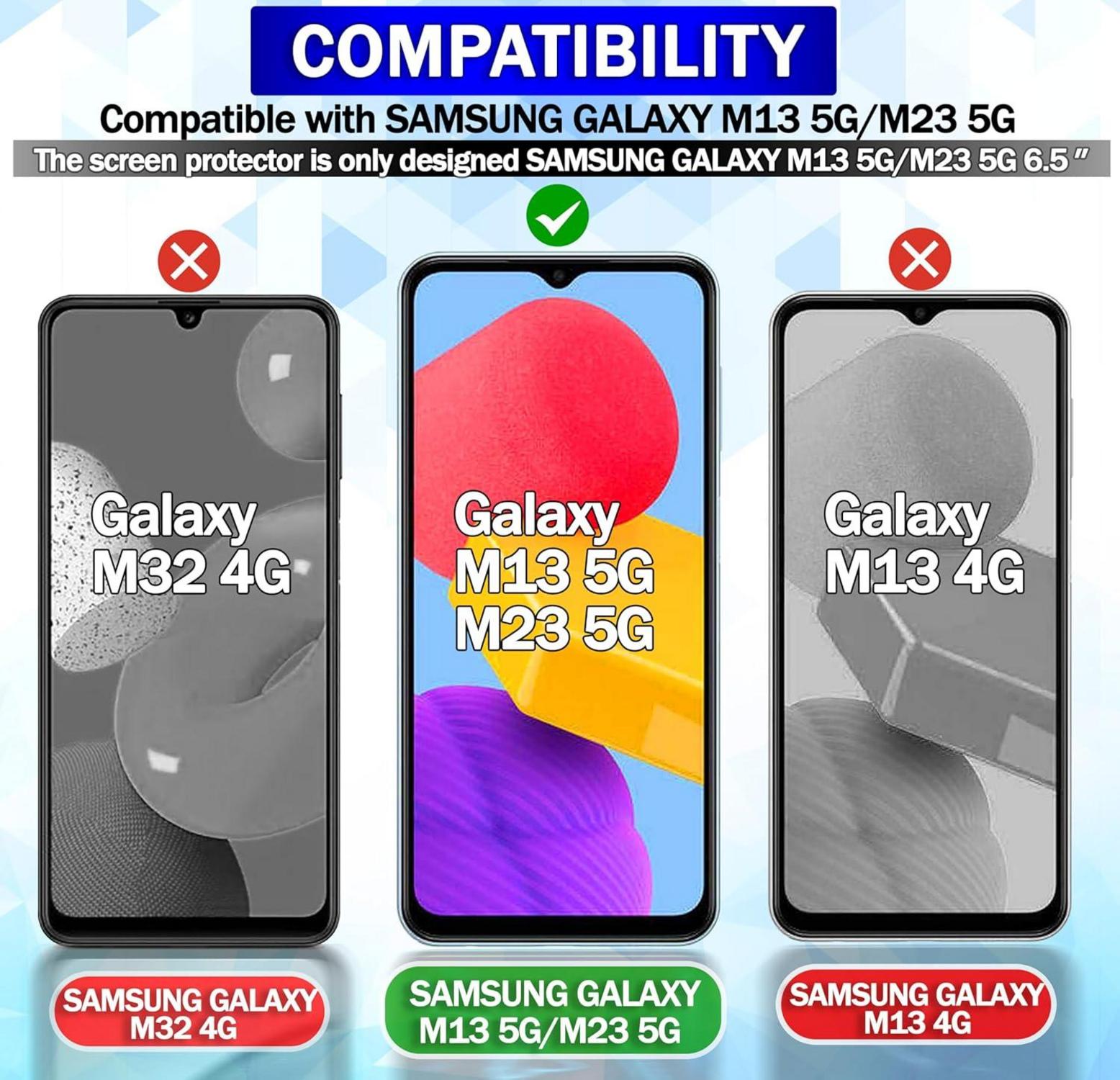 Panzer Glas Schutz für Samsung Galaxy M13 M23 5G 3 Stück