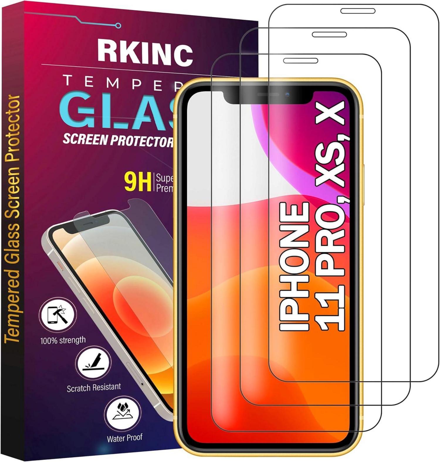 Panzerglas Displayschutzfolie für iPhone 11 Pro XS X 5.8-Inch - 3er