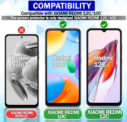 3er Pack Panzerglas Displayschutz Xiaomi Redmi 12C & 10C