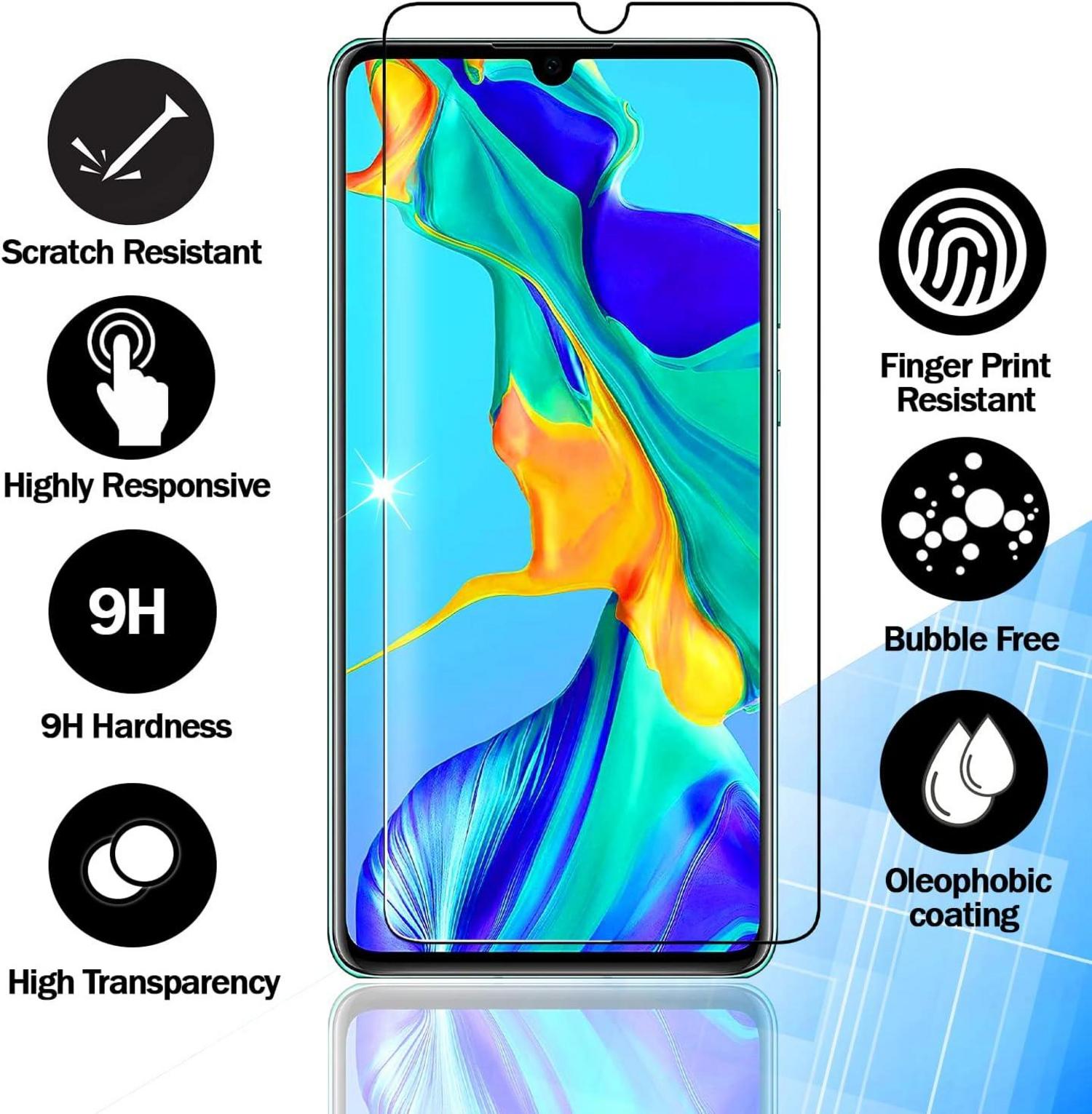 3x Panzerglas Displayschutz für Huawei P30 Lite, Nova 4e