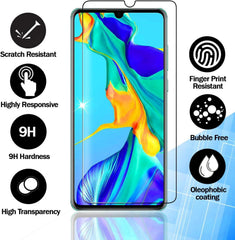 3x Panzerglas Displayschutz für Huawei P30 Lite, Nova 4e