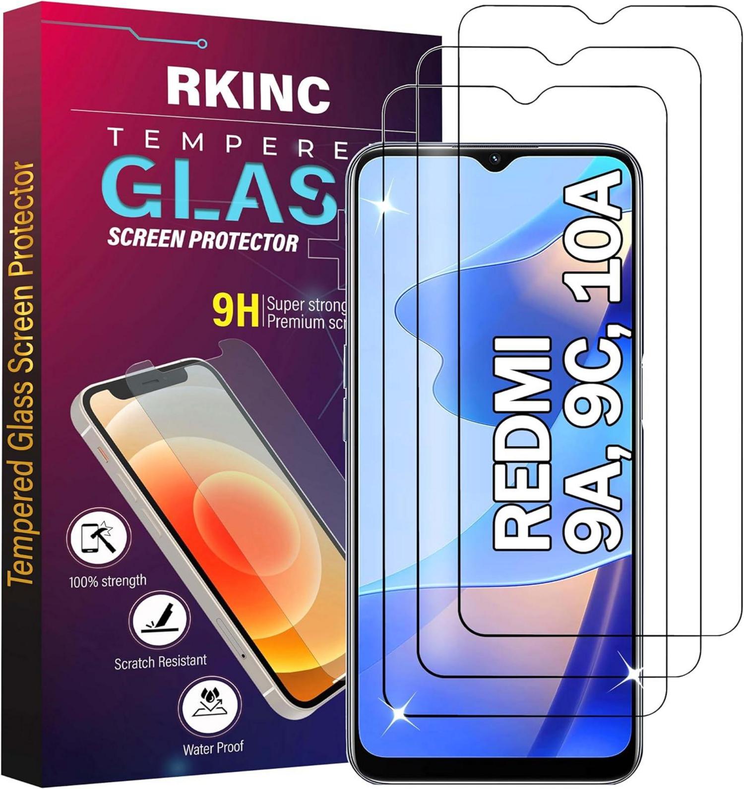Panzerglas Displayschutzfolie Xiaomi Redmi 9A 9C 10A 3 Stück 0,33mm