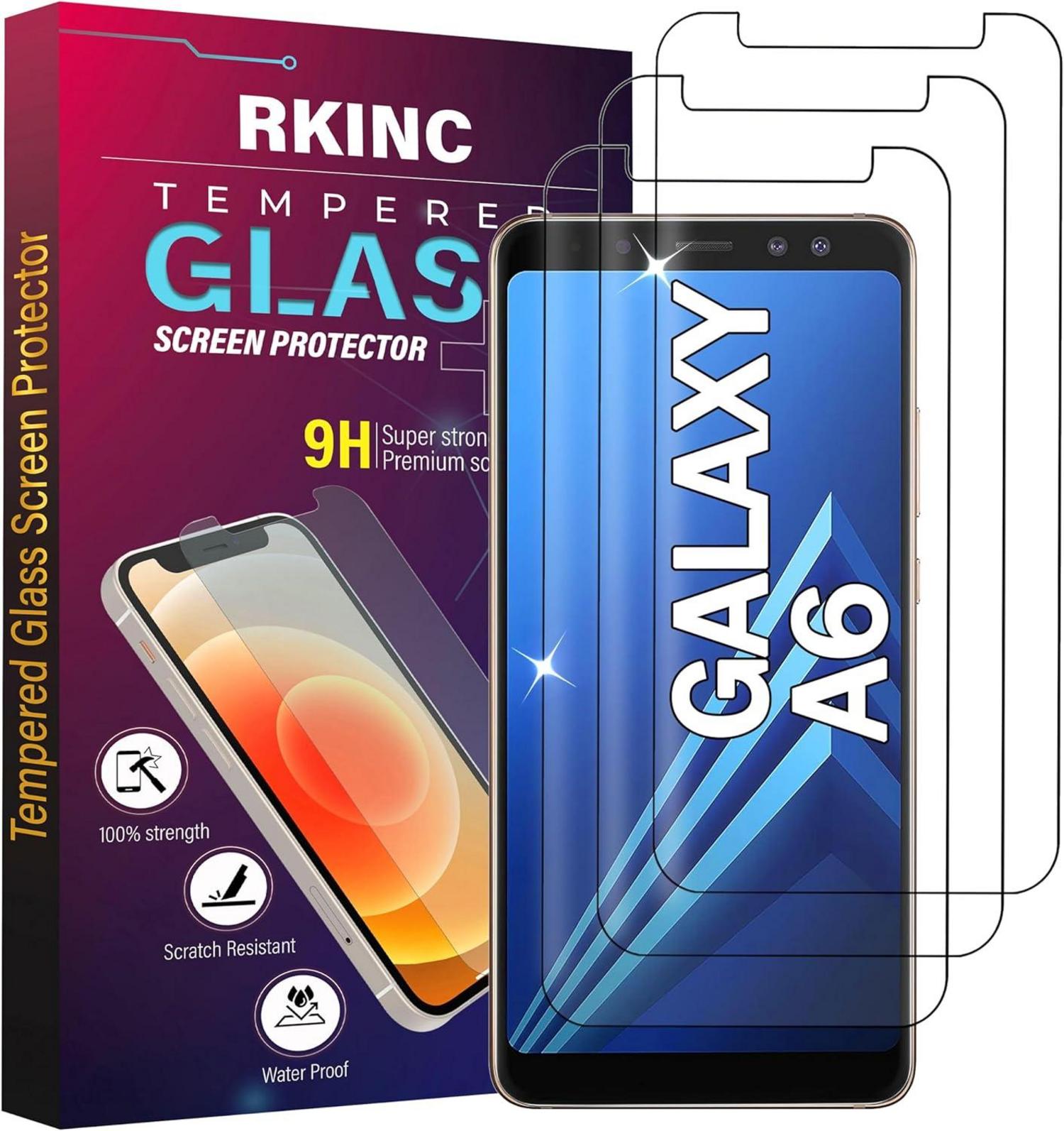 Panzerglas Displayschutzfolie Samsung Galaxy A6 3er Pack 9H Härte