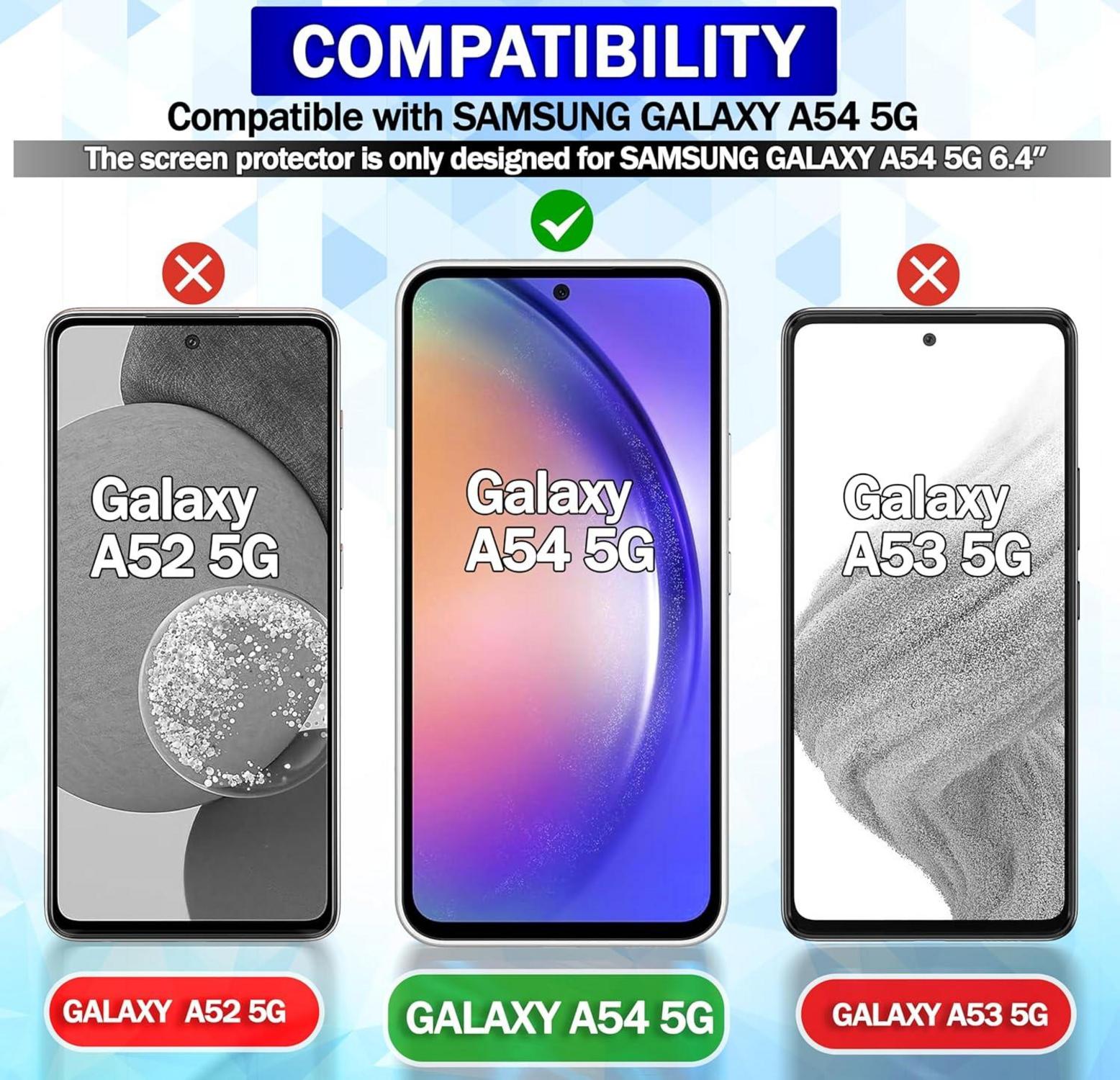 Panzer Glas Schutz für Samsung Galaxy A54 5G 3er Pack