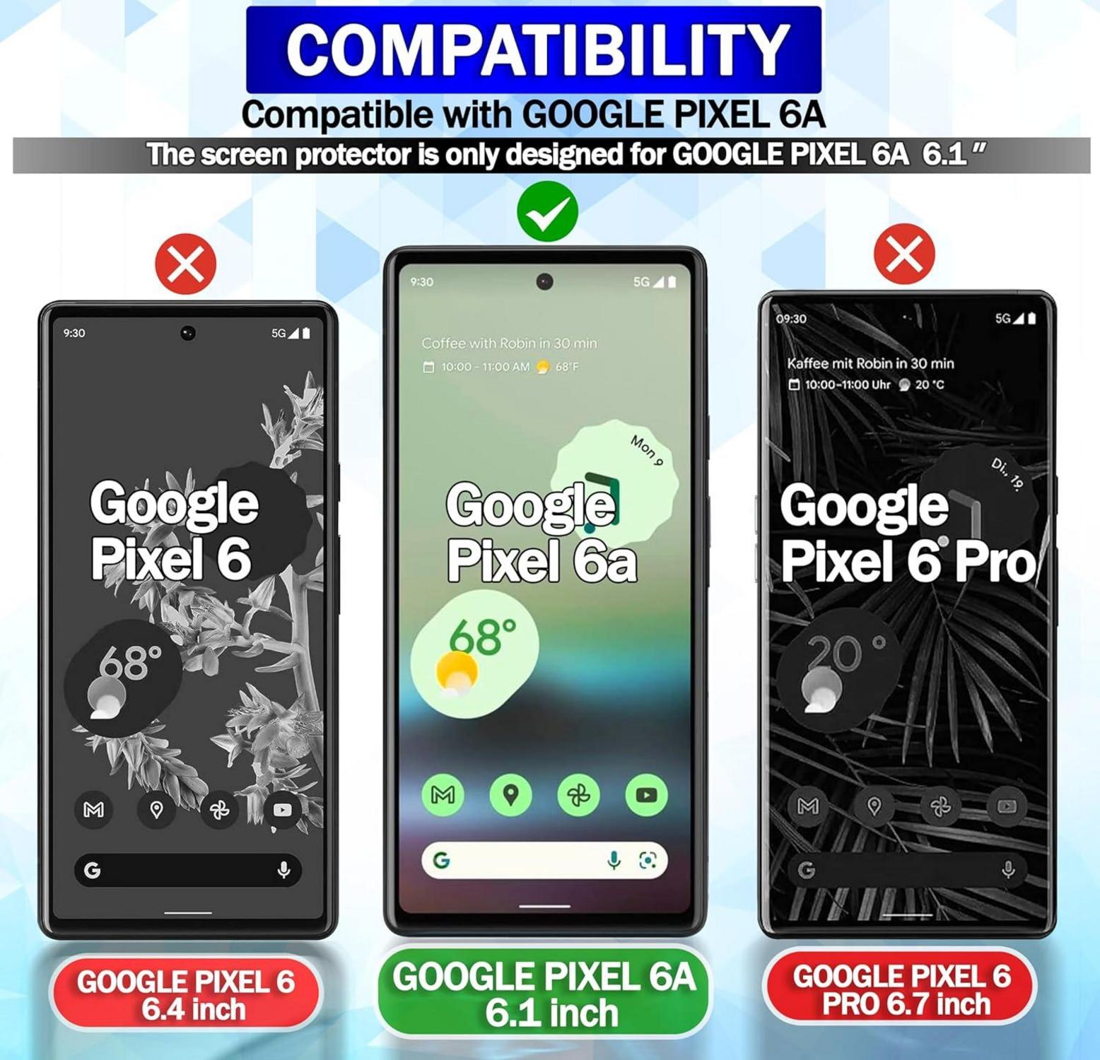 Panzer HD Displayschutzfolie für Google Pixel 6A 3 Stück