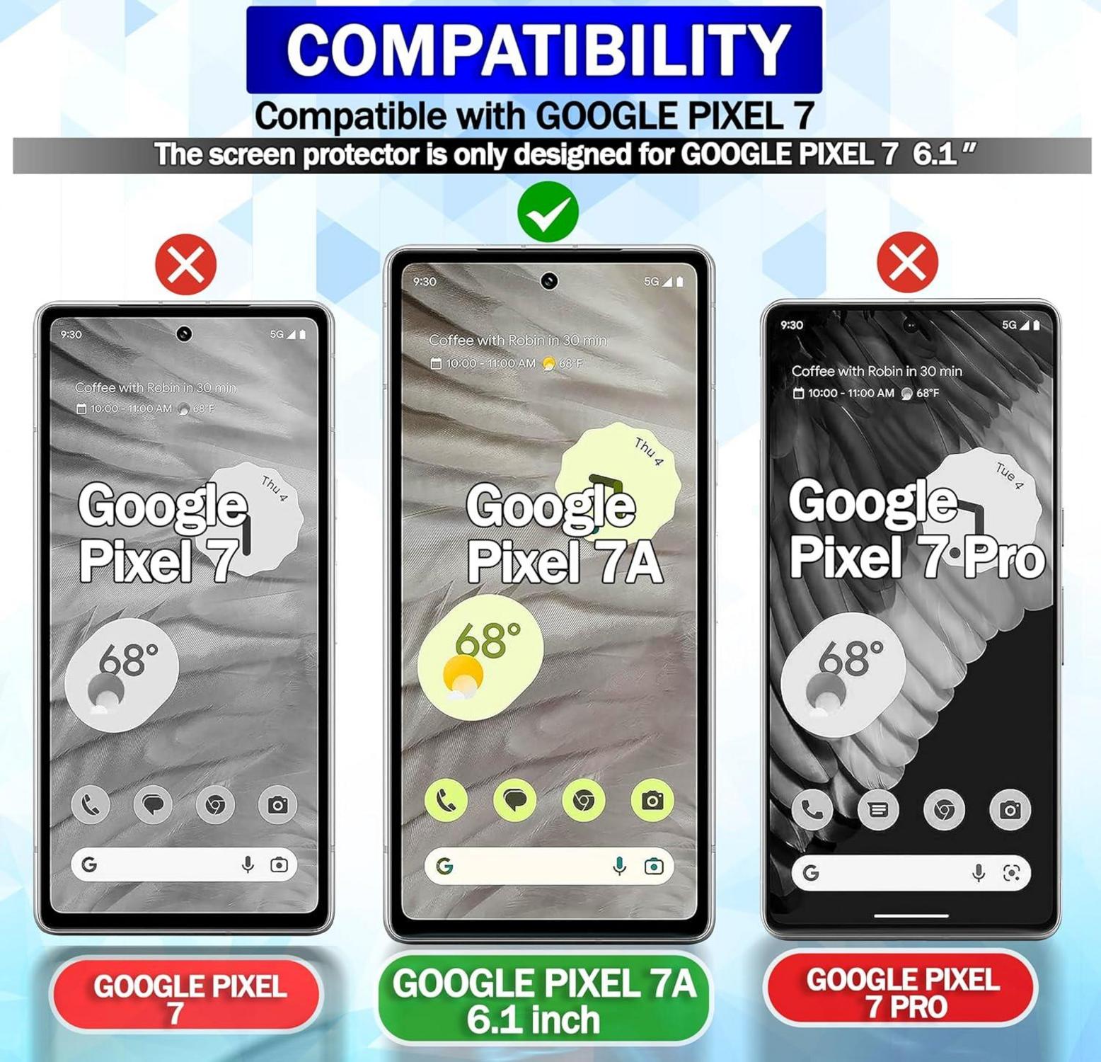 Panzer Glas Display Schutz Google Pixel 7A 3er Set 9H