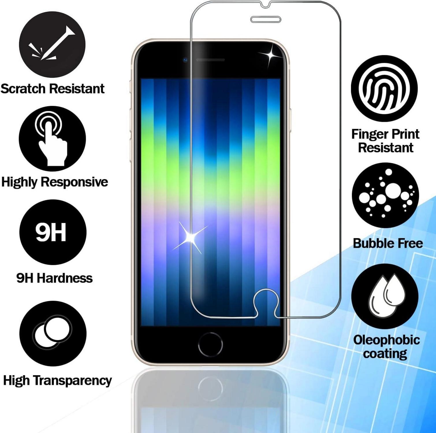 Panzerglas Schutzglas für iPhone 7 Plus 8 Plus, 3 Stück - HD