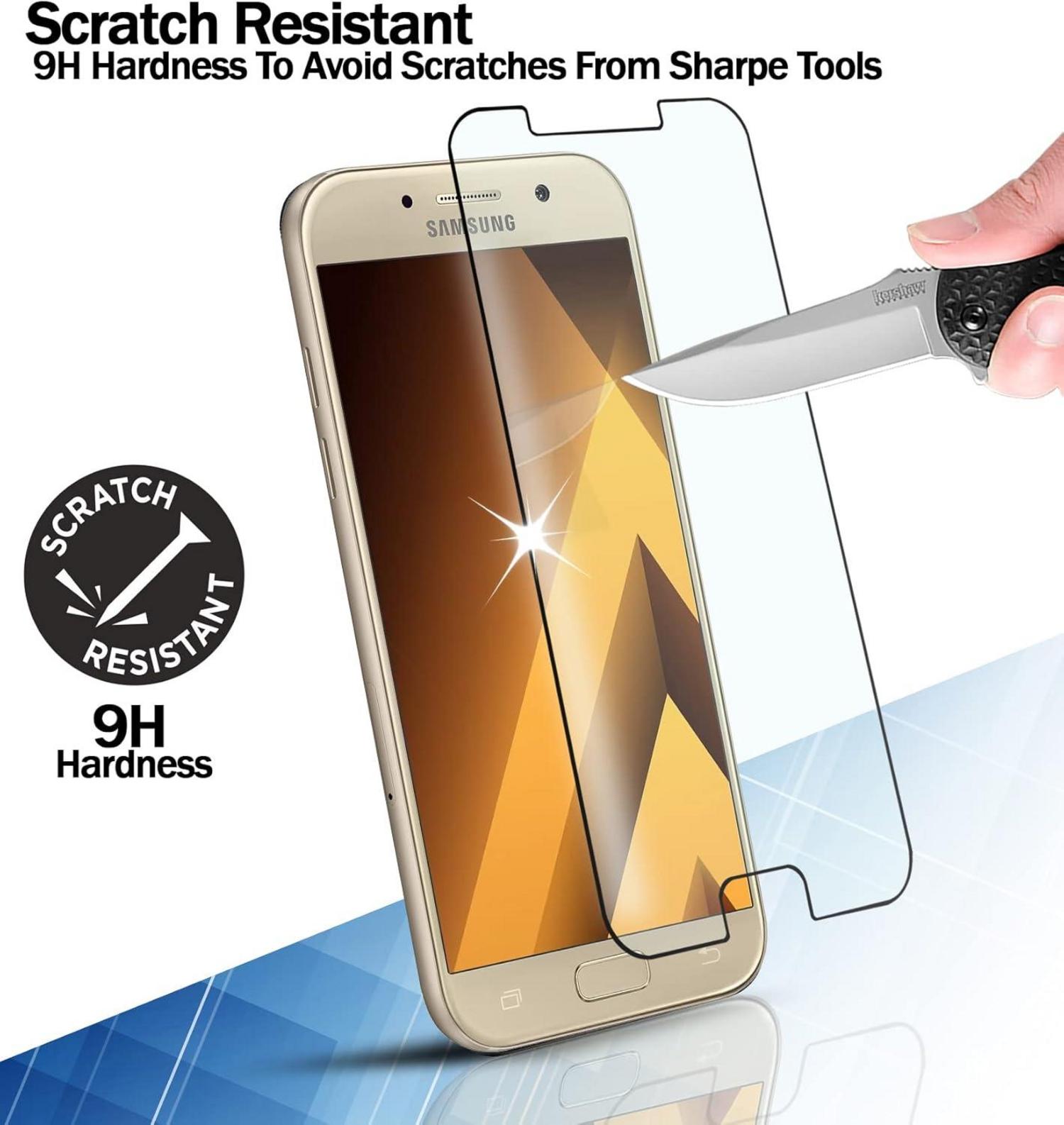 Displayschutzfolie Panzerglas Samsung Galaxy A5 2017 3er Set 9H-Härte 0,33mm Blasenfrei