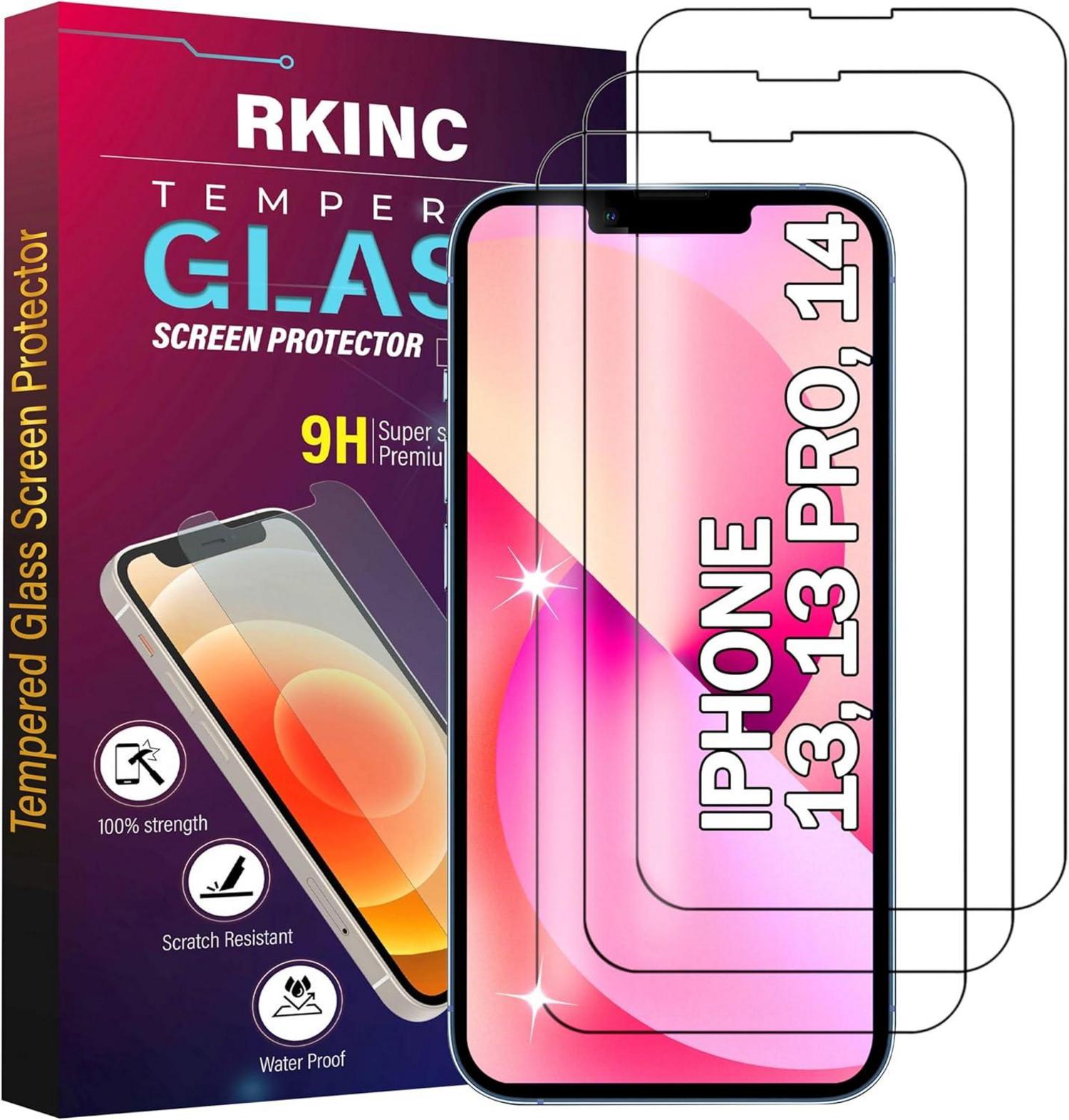 3er Pack Panzerglas Displayschutzfolie für iPhone 13 / 13 Pro / 14