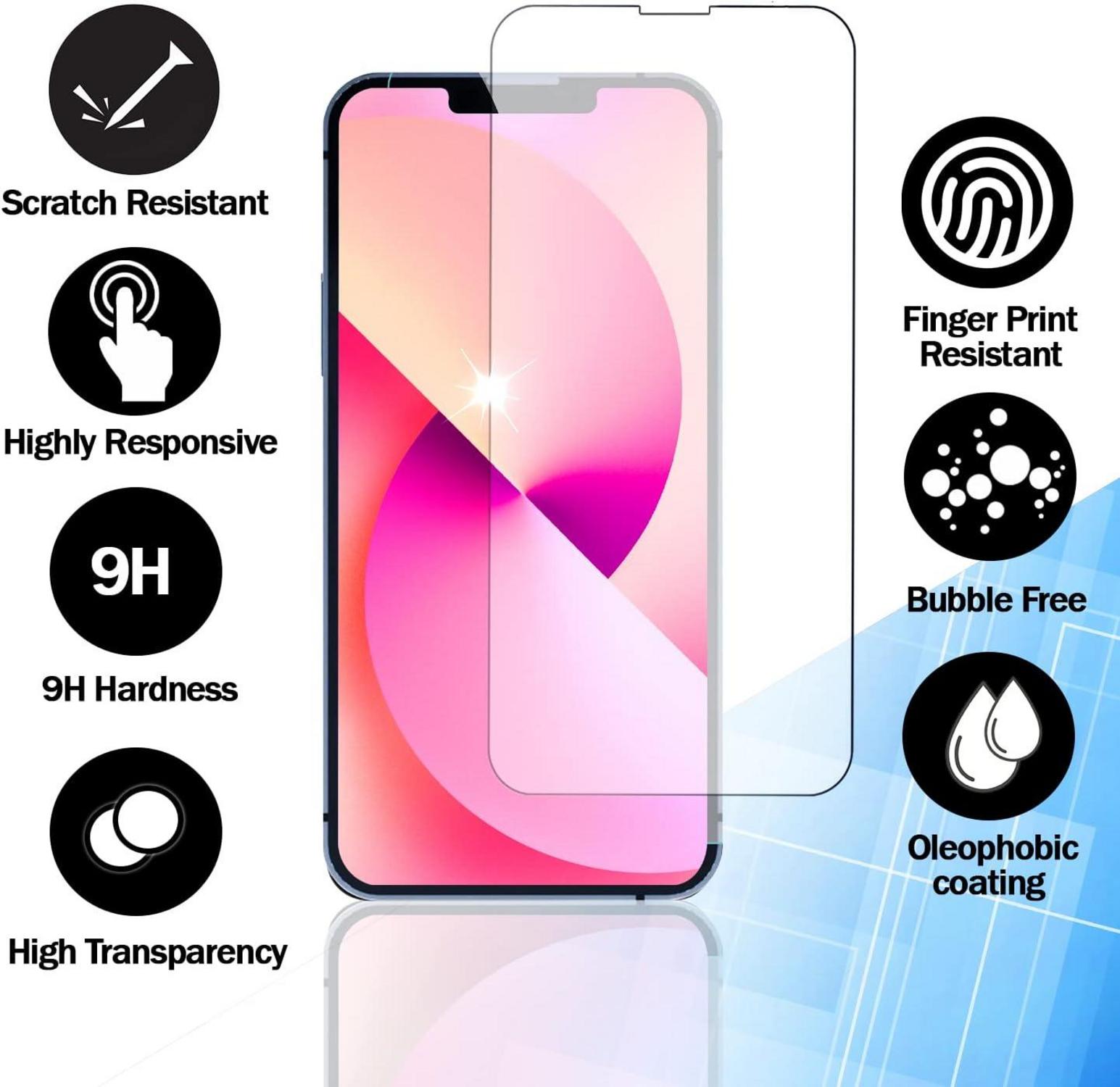 3er Pack Panzerglas Displayschutzfolie für iPhone 13 / 13 Pro / 14