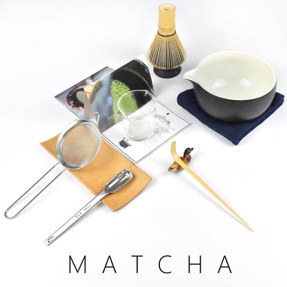 Matcha-Set für japanische Teezeremonie, handgefertigt, Bambus-Keramik