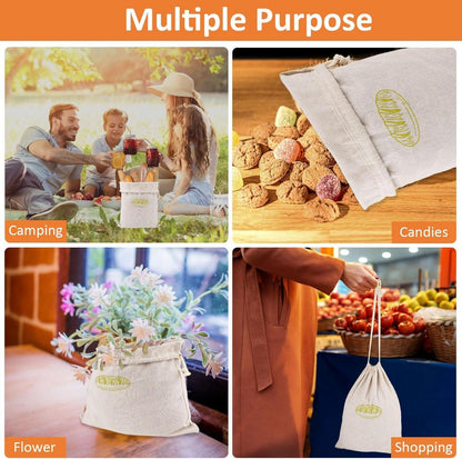 Brotbeutel Leinen 2 Stück Aufbewahrung Frischhalten Gemüse Obst Brot