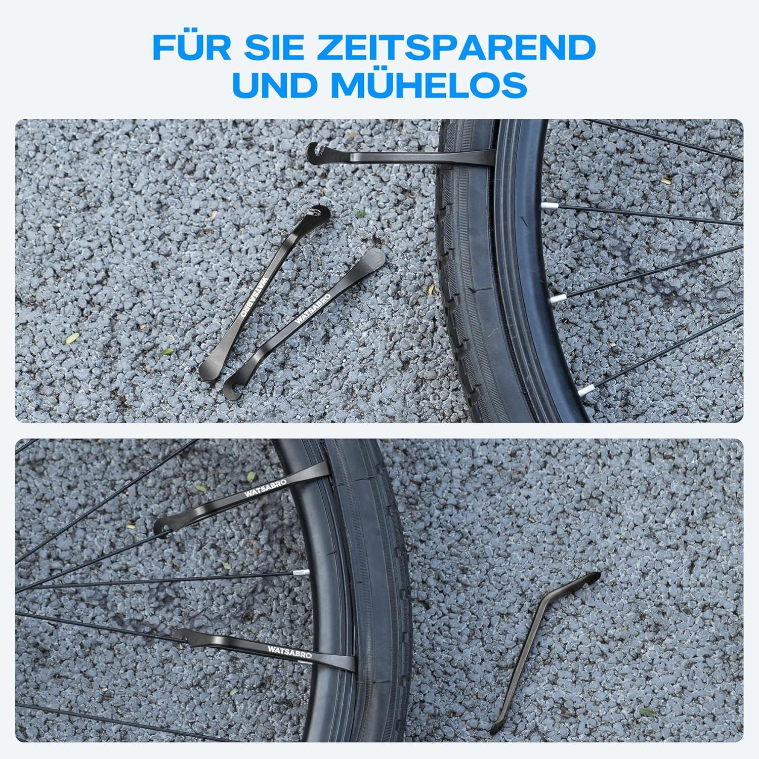 Fahrrad Reifenheber Metall 3 Stück - Reifenwechsel Werkzeug - Schwarz