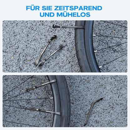 Fahrrad Reifenheber Metall 3 Stück - Reifenwechsel Werkzeug - Schwarz