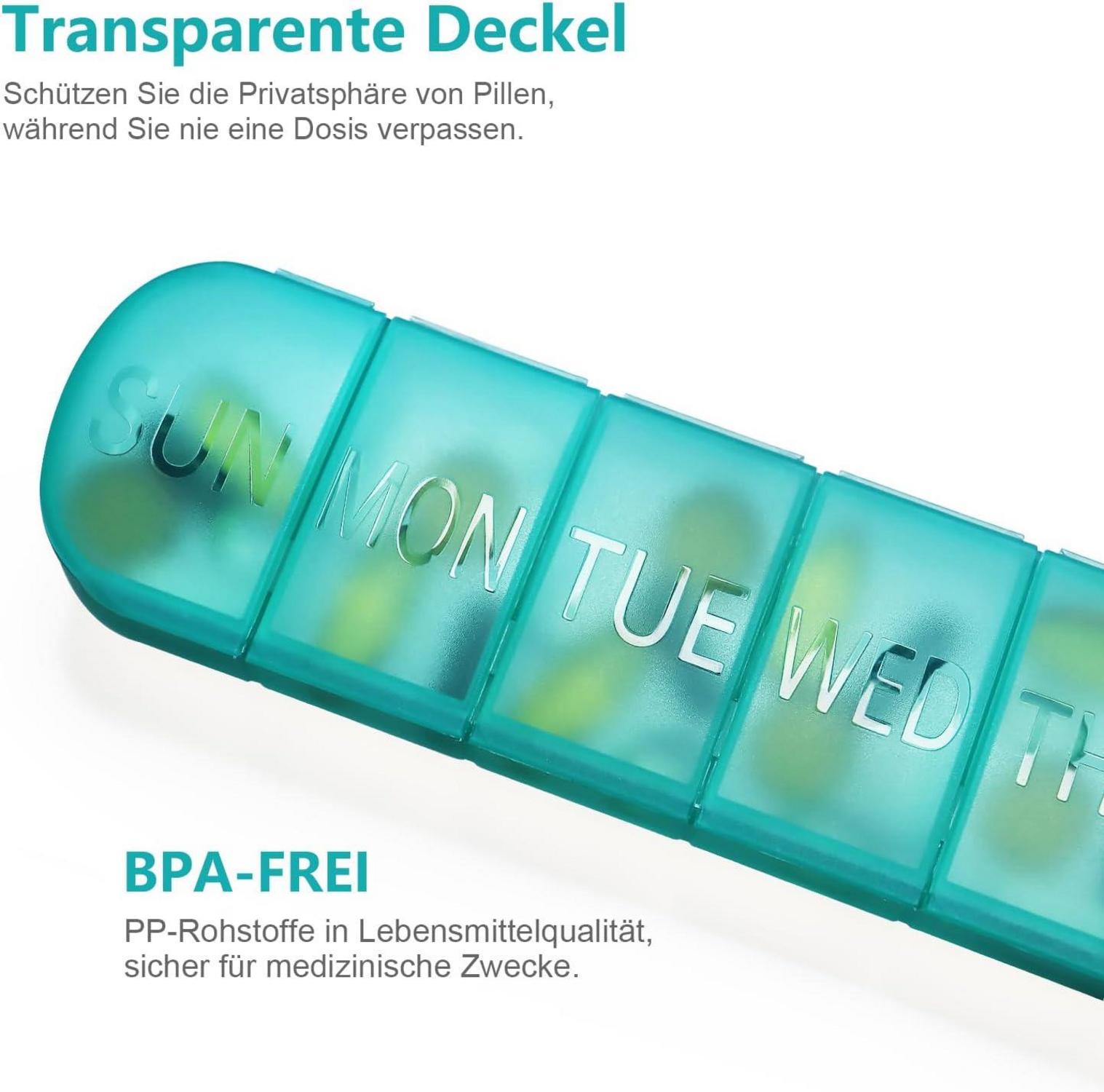 Pillenbox 7 Tage Medikamentenbox groß Pillendose BPA-frei Tablettenbox