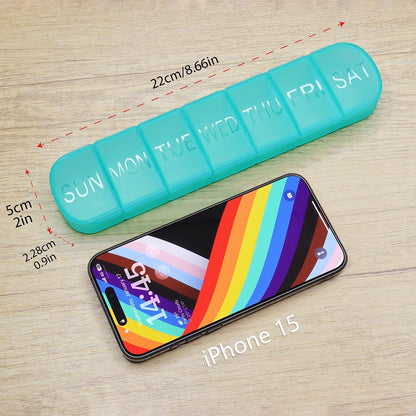 Tablettenbox 7 Tage Große Pillendose für Medikamente BPA-frei Blau