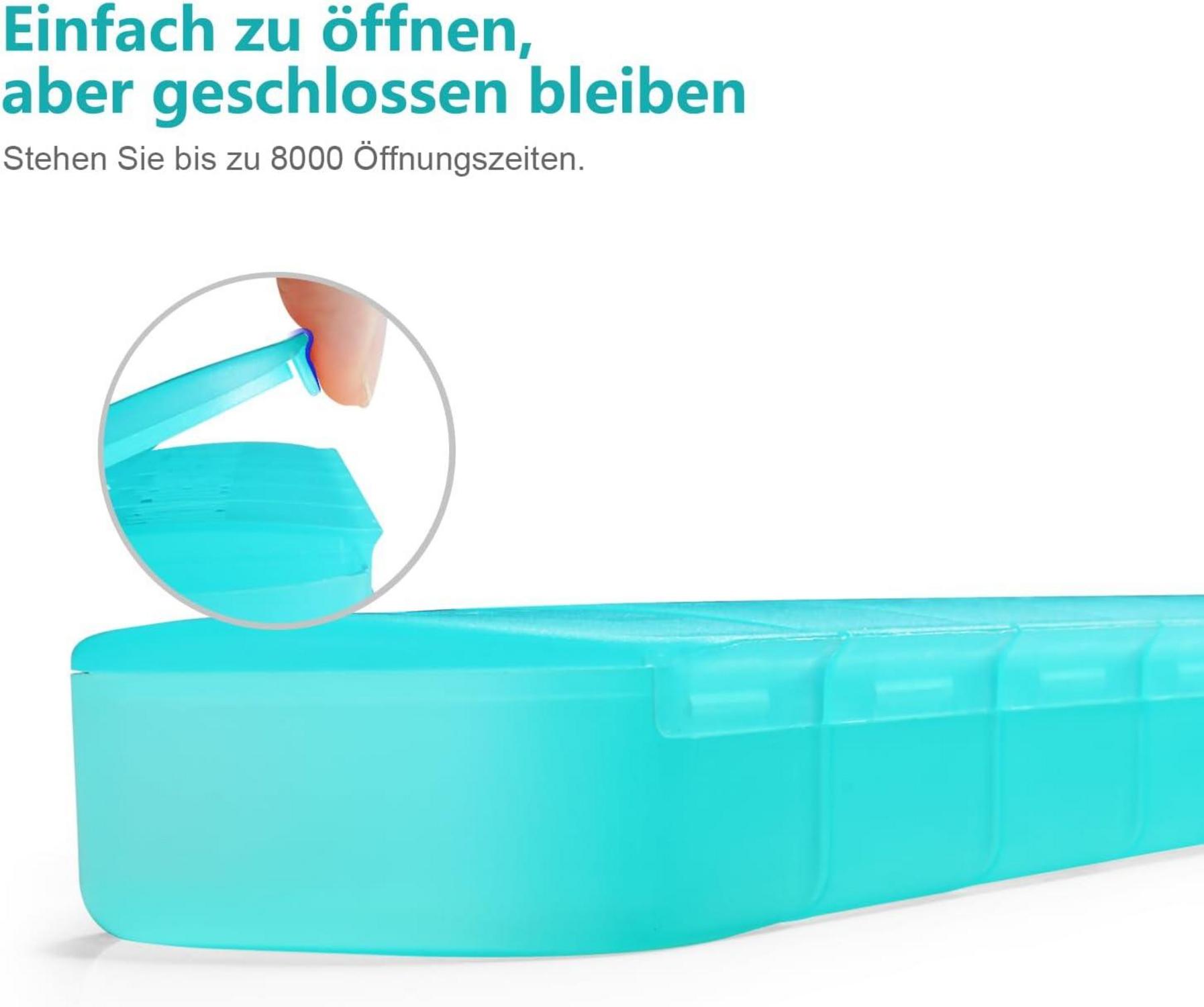 Pillenbox 7 Tage transluzent Medikamentenbox Pillendose Deutsch