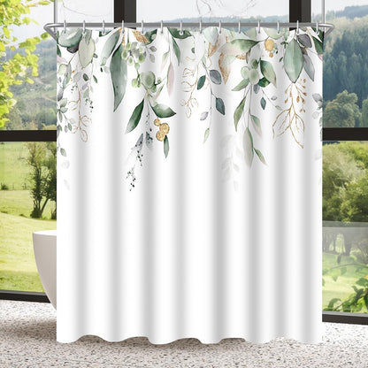 Duschvorhang Goldene Blätter 240x180cm Antischimmel Textil