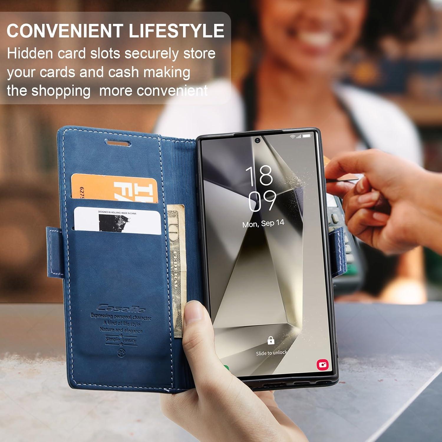 Schutzhülle Samsung Galaxy S24 Ultra 5G Leder Case Magnet