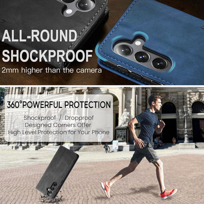 Samsung Galaxy S24 5G Handyhülle Leder Flip Case mit Magnet und Standfunktion