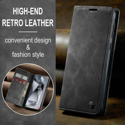 Handyhülle Samsung Galaxy S24 5G Premium Leder Klapphülle Grau