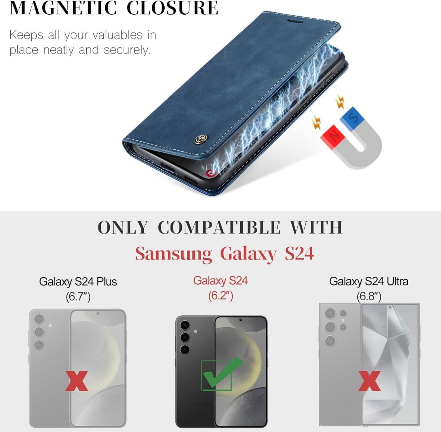 Samsung Galaxy S24 5G Handyhülle Premium Leder Klapphülle