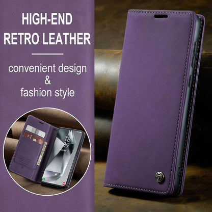 Samsung Galaxy S24 5G Handyhülle Leder Flip Case Standfunktion lila