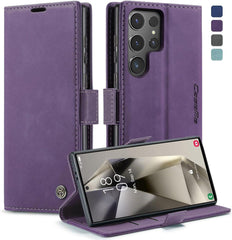 Samsung Galaxy S24 Ultra 5G Hülle Leder Flip Case Standfunktion