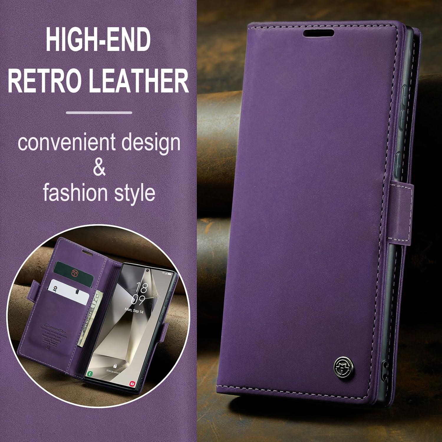 Handyhülle Samsung Galaxy S24 Ultra 5G Leder Flip Case Magnet