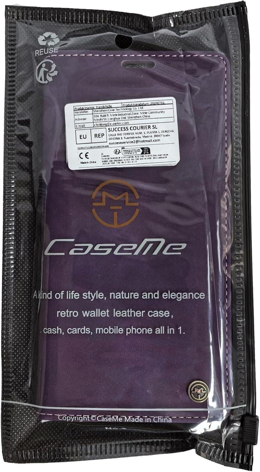 Samsung Galaxy S24 Ultra 5G Hülle - Premium Leder Flip Case mit Magnet und Standfunktion - Lila